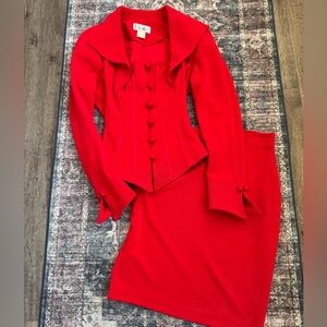 Etoile small red vintage Elegant Red Women's Skirt set